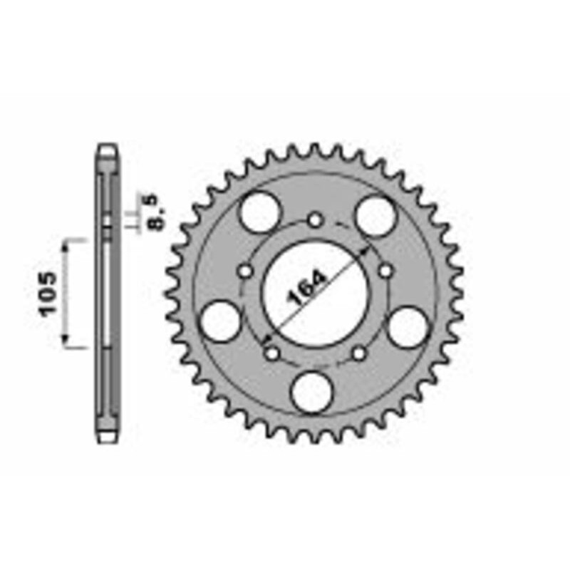 Couronne PBR acier C45 standard 4557 - 525