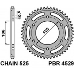 Couronne PBR acier C45 standard 4529 - 525