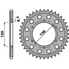 Couronne PBR acier C45 standard 4324 - 428