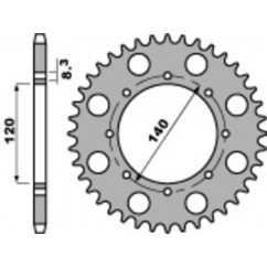 Couronne PBR acier C45 standard 491 - 520