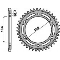 Couronne PBR aluminium ultra-light anodisé dur 4400 - 520