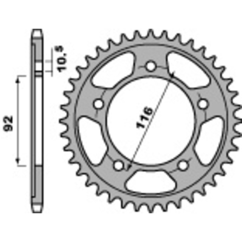 Couronne PBR acier C45 standard 4542 - 530