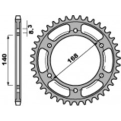 Couronne PBR acier C45 standard 4550 - 525