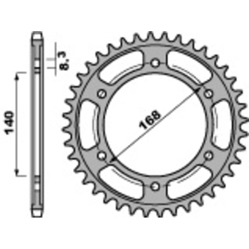 Couronne PBR acier C45 standard 4550 - 525