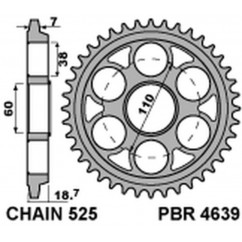 Couronne PBR aluminium Ultra-Light anodisé dur 4639 - 525