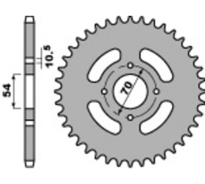 Couronne PBR acier C45 standard 4304 - 428