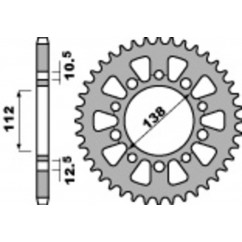 Couronne PBR aluminium ultra-light anodisé dur 4684 - 525