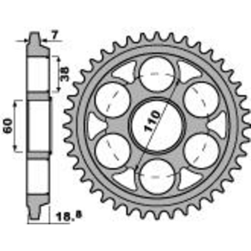 Couronne PBR aluminium Ultra-Light anodisé dur 4522 - 525