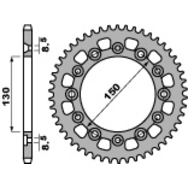 Couronne PBR acier C45 standard 4308 - 520