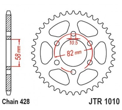 Couronne JT SPROCKETS acier 1010 - 428