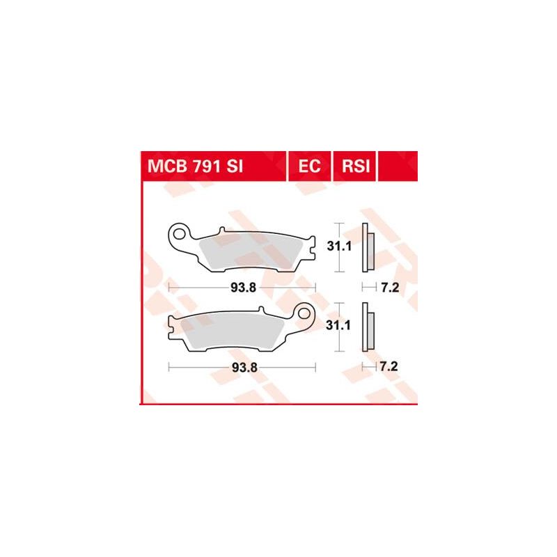 Plaquettes de frein racing tout-terrain frittées RSI Series