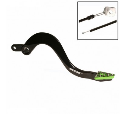 Pédale de frein arrière RFX Pro ST (Noir/Vert) - Kawasaki KXF450