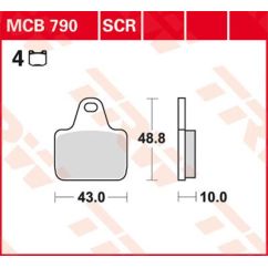 Plaquettes de frein frittées pour course série SCR