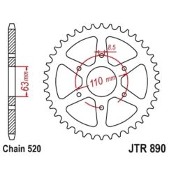 Kit chaîne JT/JT 520HDS 15/45 standard - couronne standard