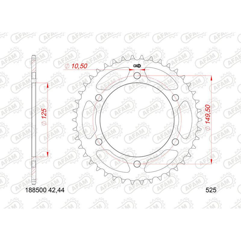 Kit chaîne AFAM 525XMR3 16/46 super-renforcé - couronne standard