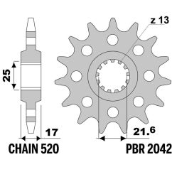 Pignon PBR acier standard - 520