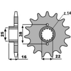 Pignon PBR acier standard - 525