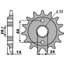 Pignon PBR acier standard - 525