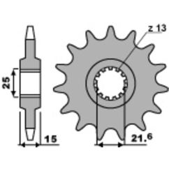 Pignon PBR acier standard - 525