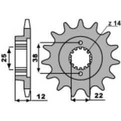Pignon PBR acier standard - 520