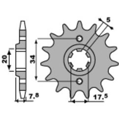 Pignon PBR acier standard - 520