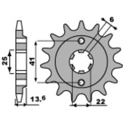 Pignon PBR acier standard - 525