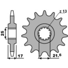 Pignon PBR acier standard - 525