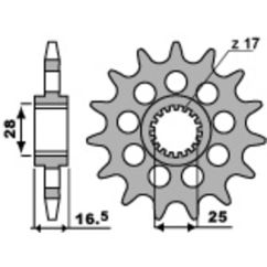 Pignon PBR acier standard - 525