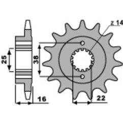 Pignon PBR acier standard - 520