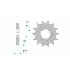 Pignon AFAM acier standard - 530