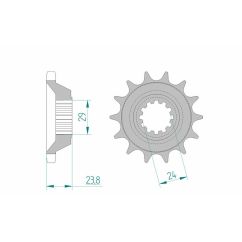 Pignon AFAM acier standard - 530
