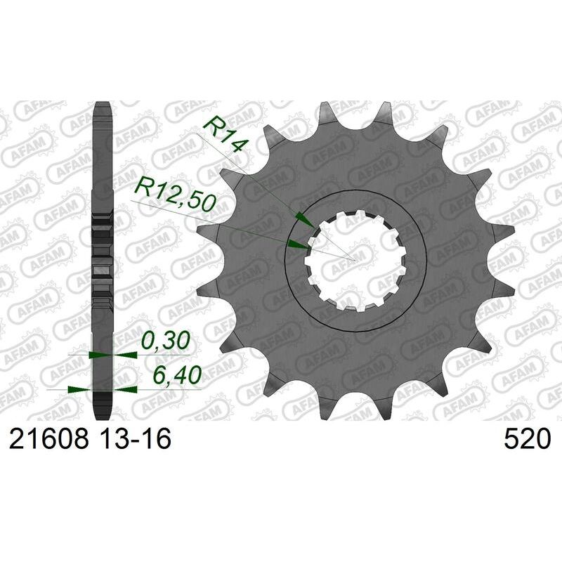 Pignon AFAM acier standard - 520