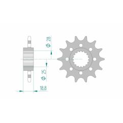 Pignon AFAM acier standard - 520