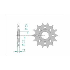Pignon AFAM acier standard - 520