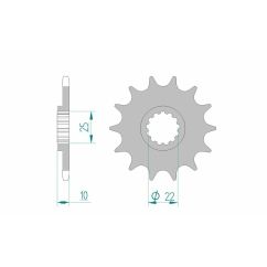 Pignon AFAM acier standard - 520
