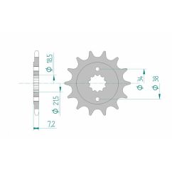 Pignon AFAM acier standard - 520