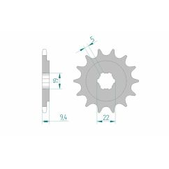 Pignon AFAM acier standard - 520