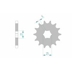 Pignon AFAM acier standard - 530