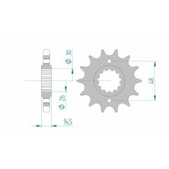 Pignon AFAM acier standard - 530