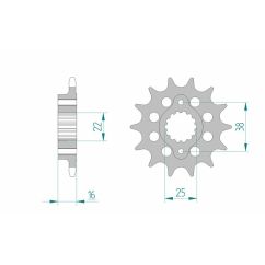 Pignon AFAM acier standard - 520