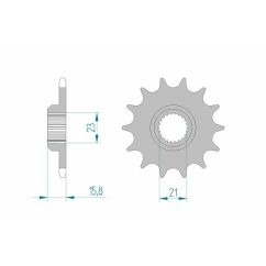 Pignon AFAM acier standard - 520