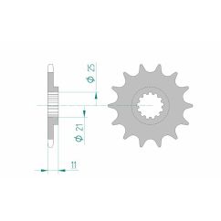 Pignon AFAM acier standard - 520