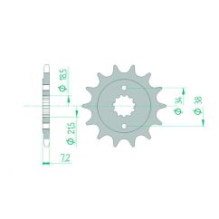 Pignon AFAM acier standard - 520