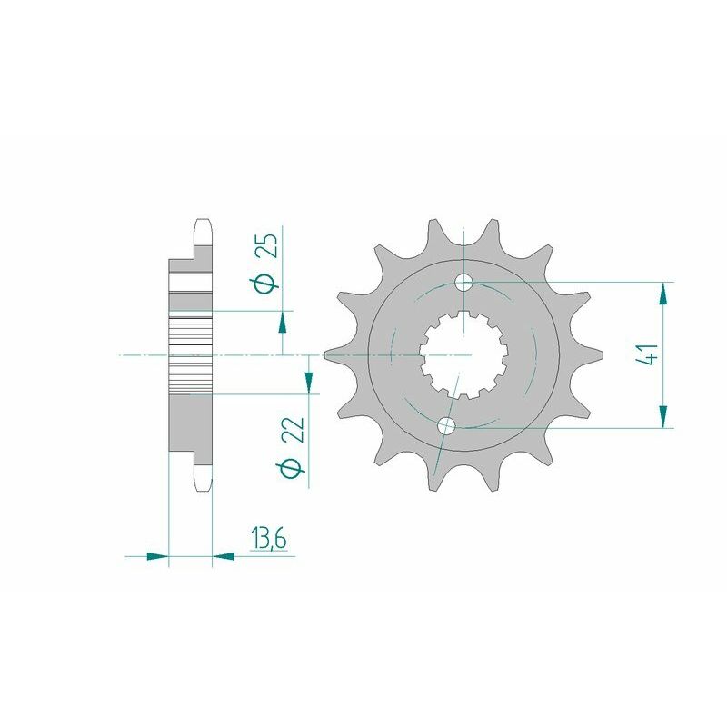 Pignon AFAM acier standard - 520