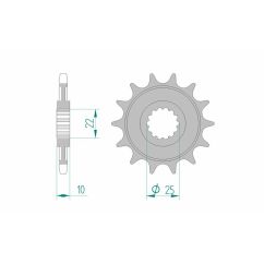 Pignon AFAM acier standard - 520