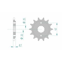 Pignon AFAM acier standard - 520