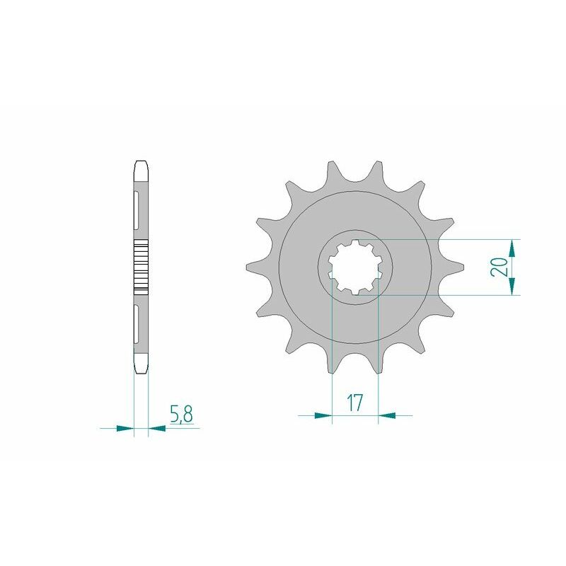 Pignon AFAM acier standard - 520