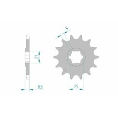 Pignon AFAM acier standard - 520