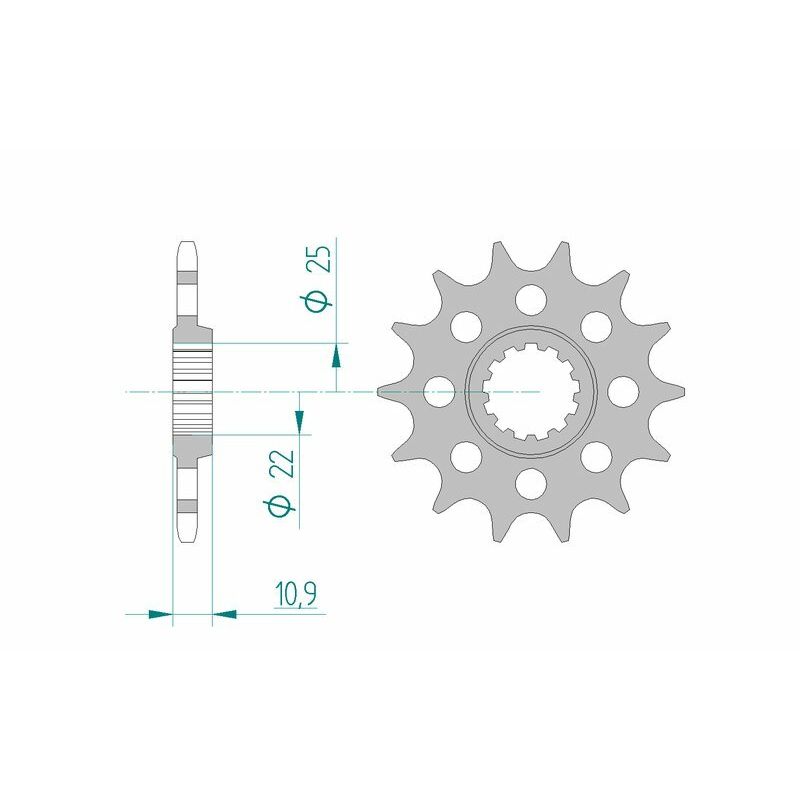 Pignon AFAM acier standard - 520