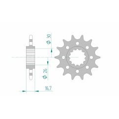 Pignon AFAM acier standard - 520